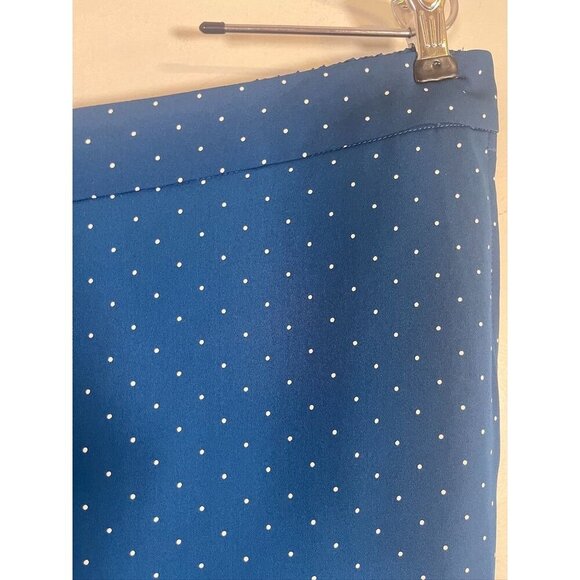 J Jill Pant Women XL Blue Polka Dot Wide Leg Retro Boho Resort Preppy Classic - Picture 2 of 12